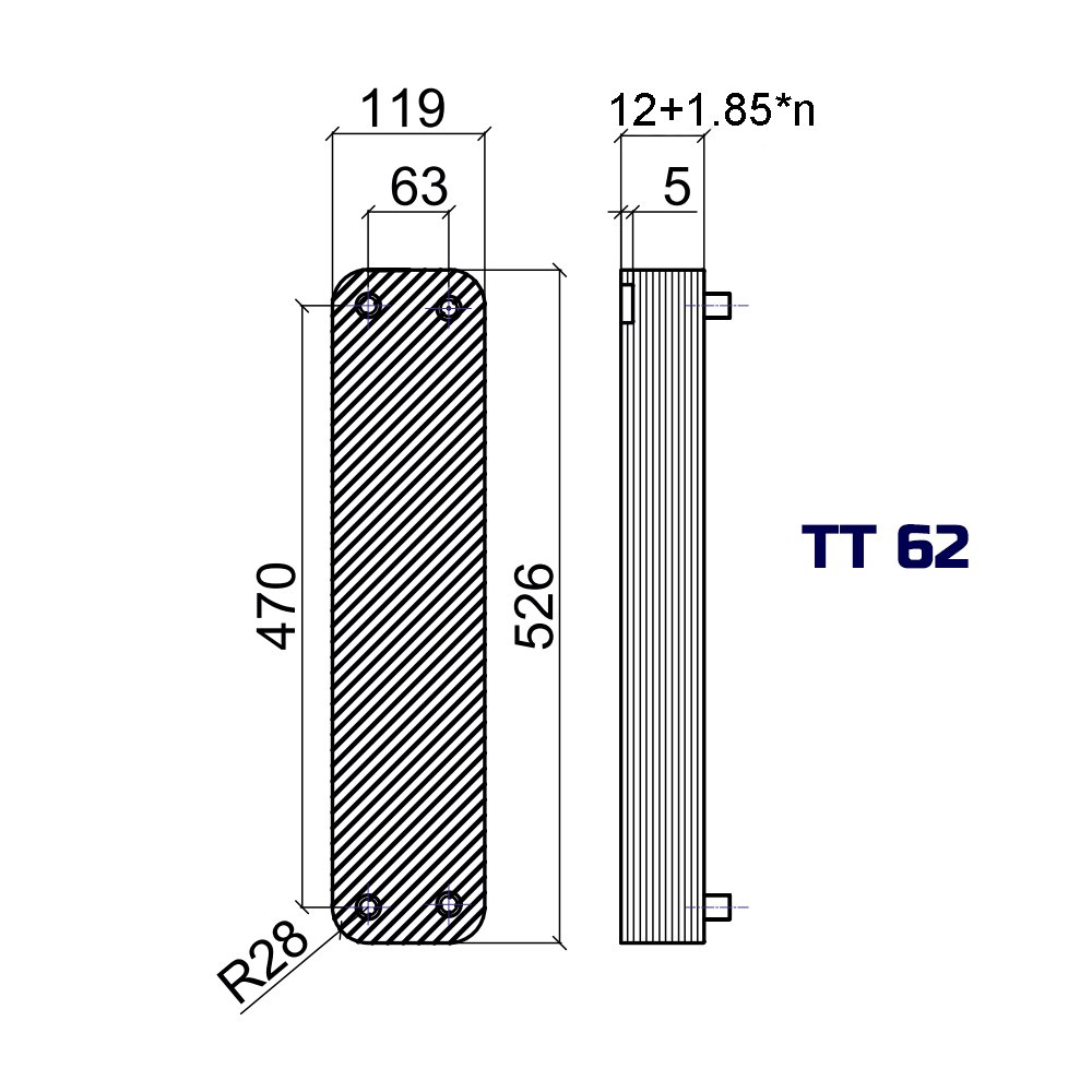 Паяный теплообменник ТТ62QRC-70Н-4.5