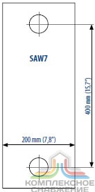 Габаритный чертёж пластин теплообменника Sondex SAW7