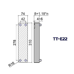 Паяный теплообменник ТТ-E22-16Н-4.5 ТТ-E22